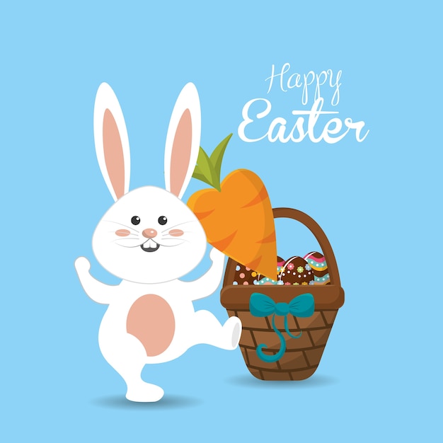 Premium Vector | Happy easter rabbit day icon