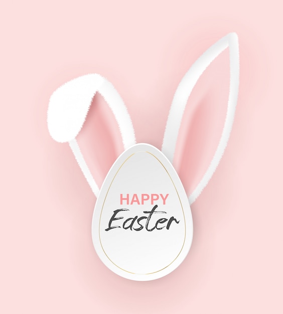 Download Happy easter typographical background with bunny ears ...