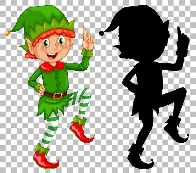 Download Free Vector | Happy elf and its silhouette