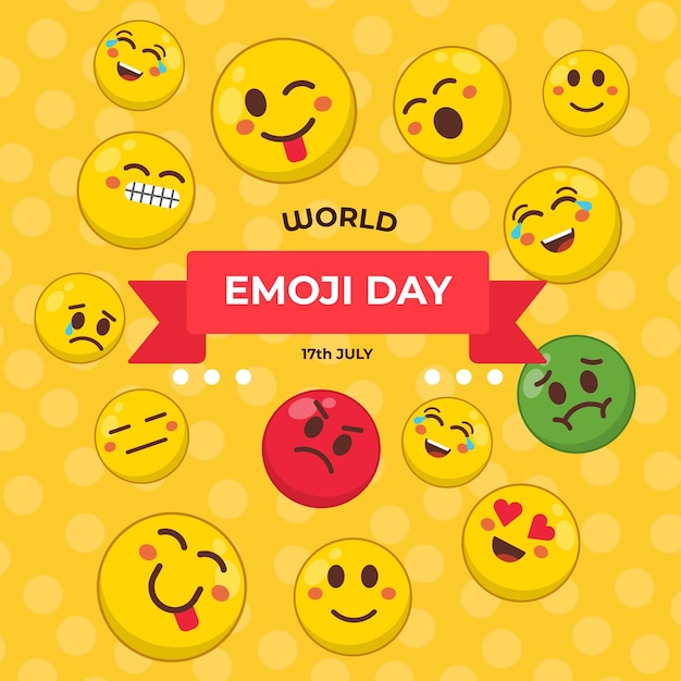 Premium Vector Happy emoji day design concept