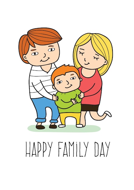 Happy family day card Vector | Free Download