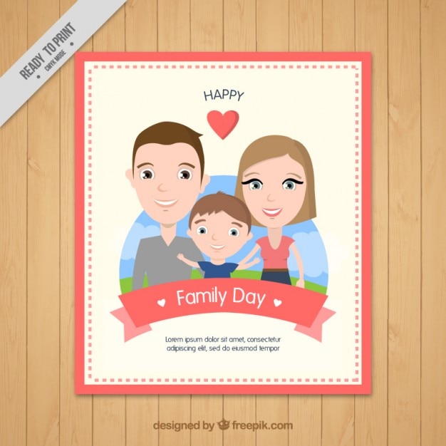 Happy family day card