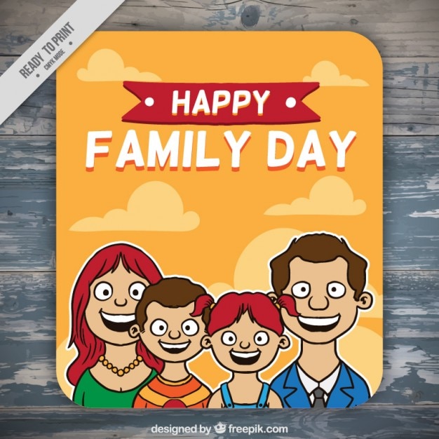Happy family day card
