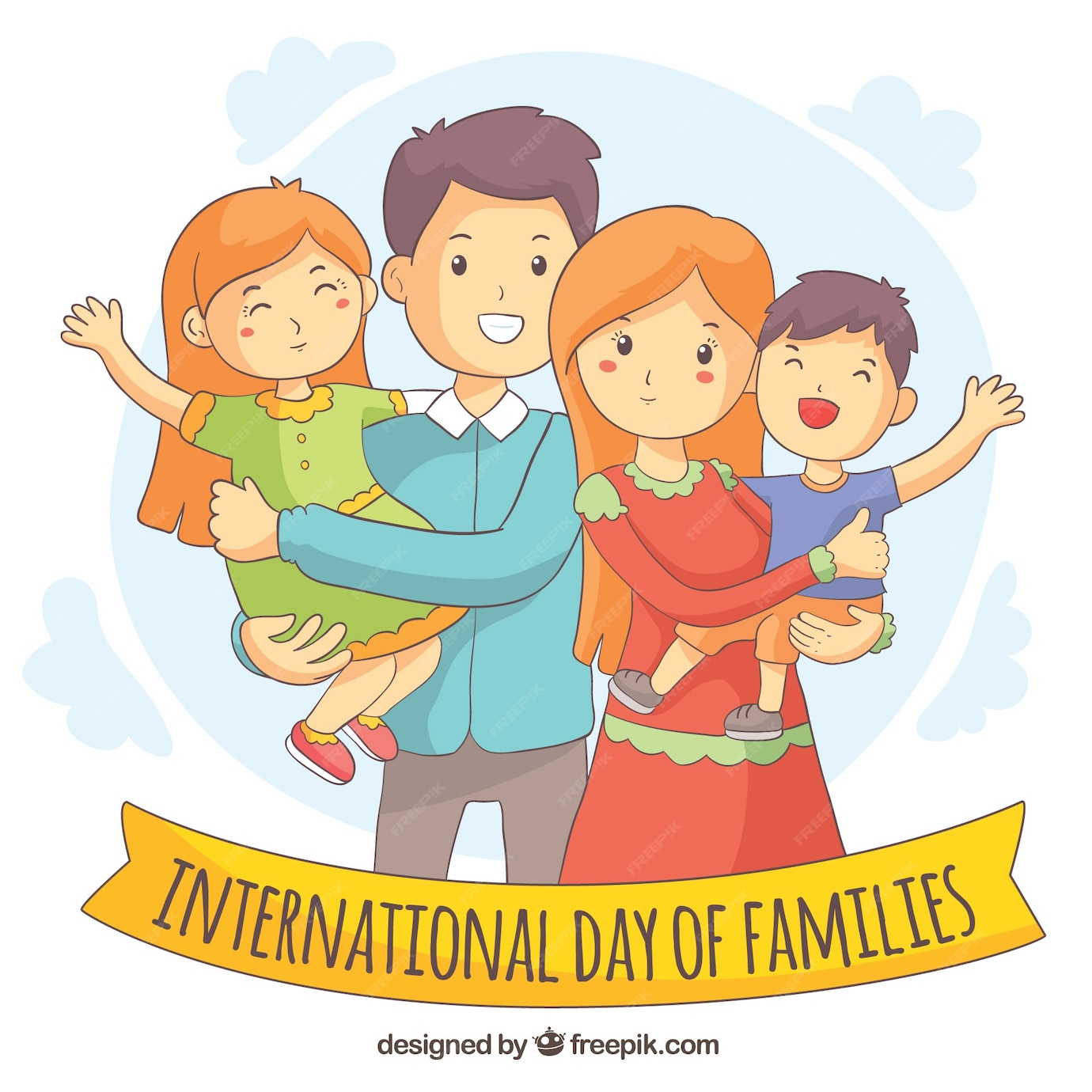 Free Vector | Happy family day in hand drawn style