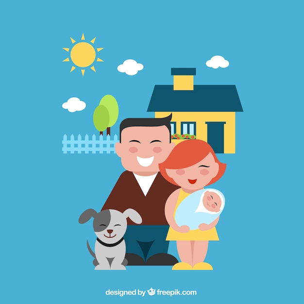 Download Free Vector | Happy family illustration
