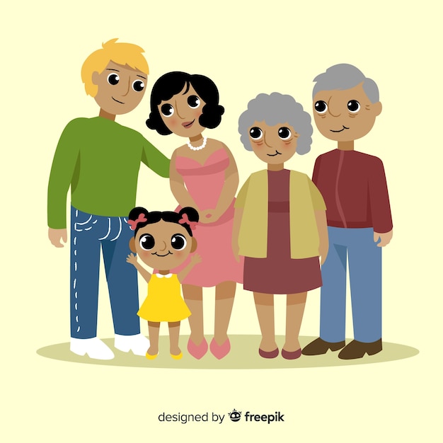 Download Happy family portrait, vectorized character design | Free Vector