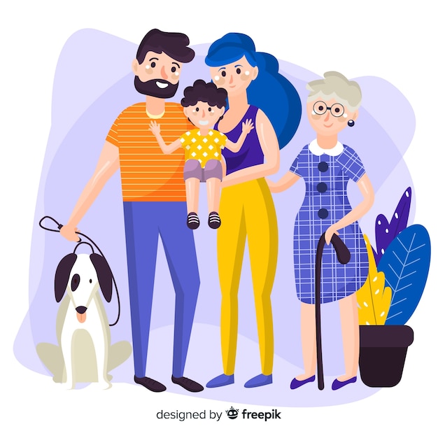 Download Happy family portrait, vectorized character design | Free Vector