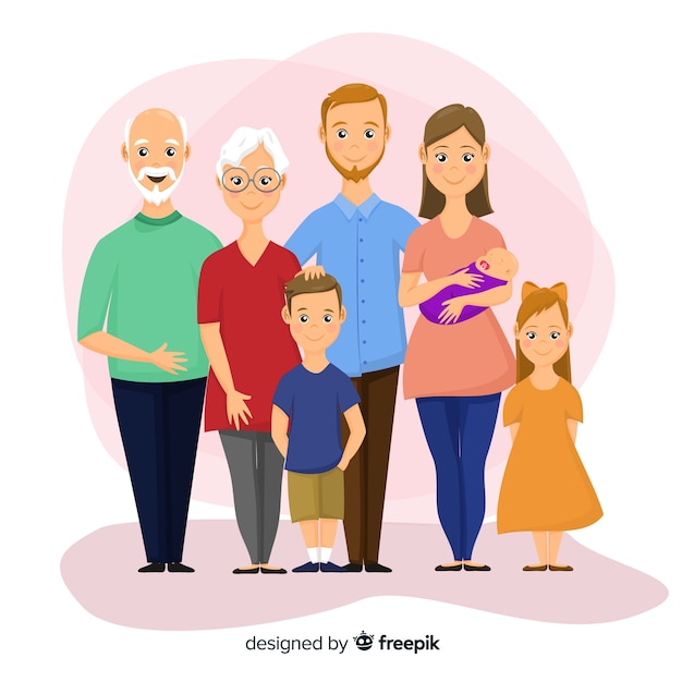 Download Free Vector | Happy family portrait, vectorized character design