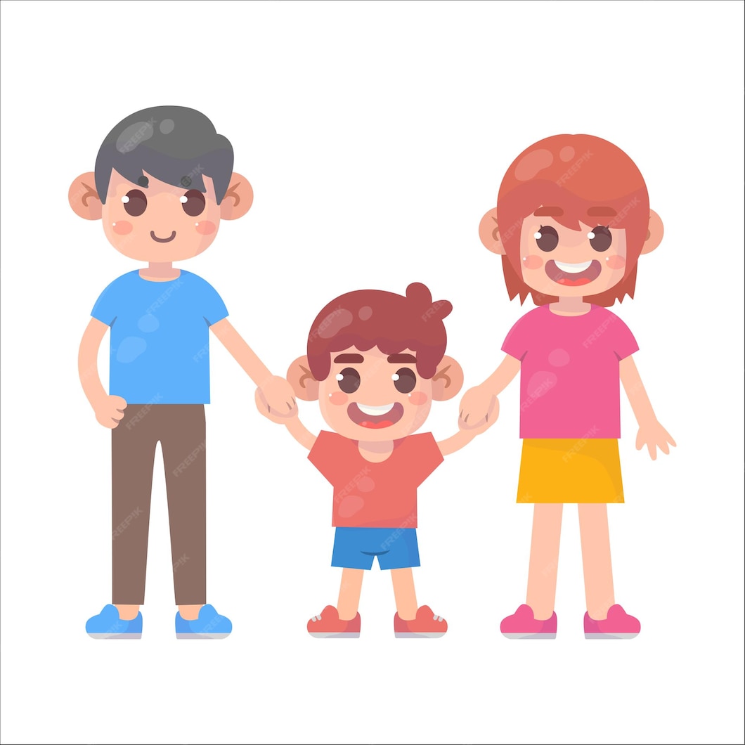 Premium Vector | Happy family standing together