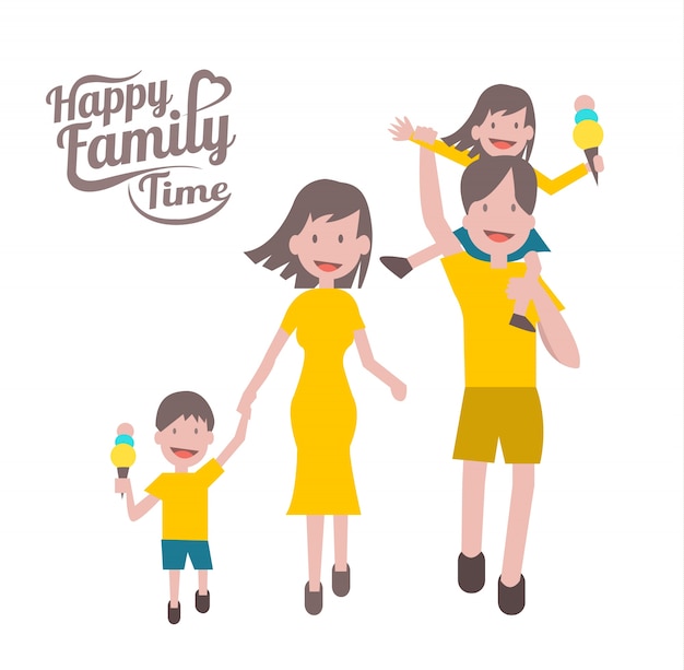 Premium Vector Happy Family Time