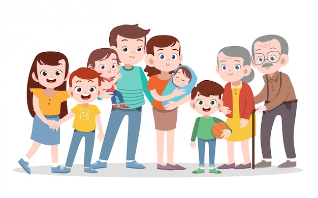 Download Premium Vector | Happy family vector illustration isolated