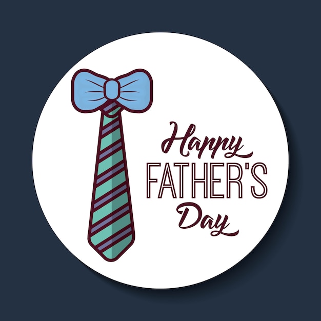 Premium Vector | Happy father day card with tie icon