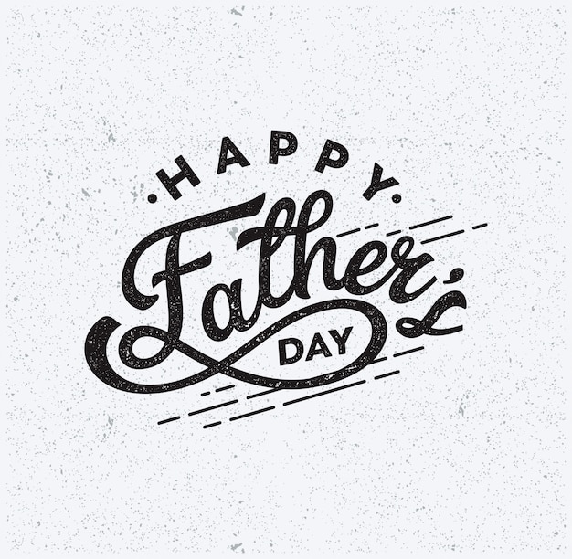 Happy father day text typography vintage vector | Premium Vector
