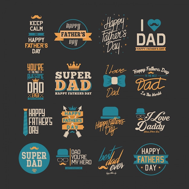Happy father day typography art Premium Vector