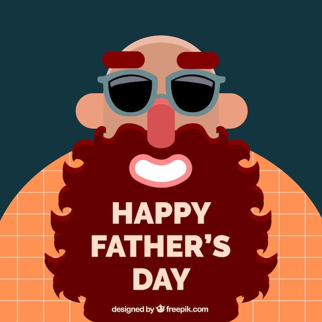 Happy father\'s day background in flat\
design