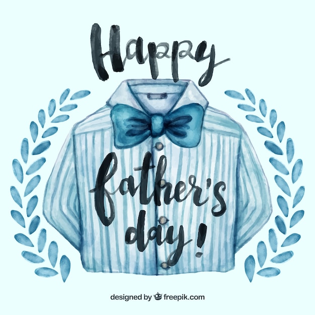Happy father\'s day background with blue\
shirt