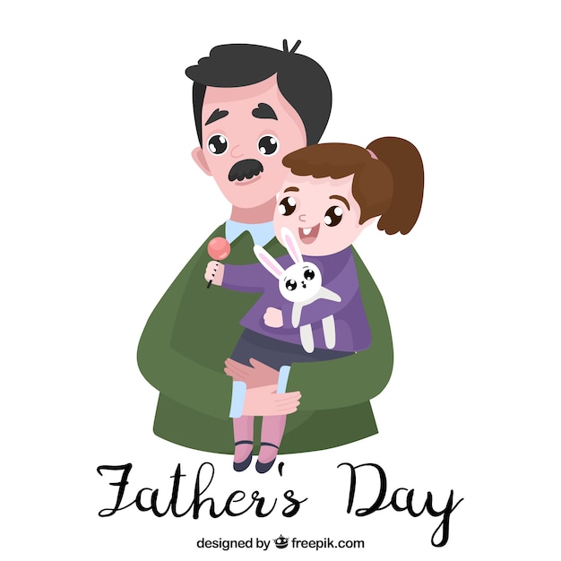 Happy father\'s day background with cute\
family