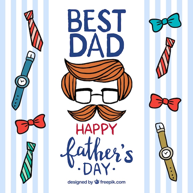 Happy father\'s day background with\
elements