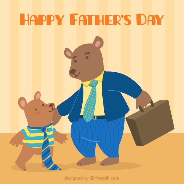 Happy father\'s day background with family of\
bears