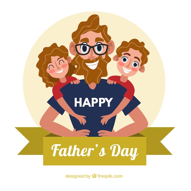 Happy father\'s day background with\
family