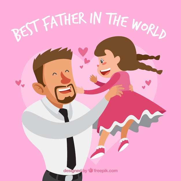 Happy father\'s day background with happy\
family