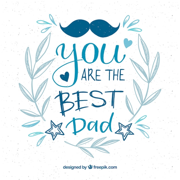Happy father\'s day background with\
lettering