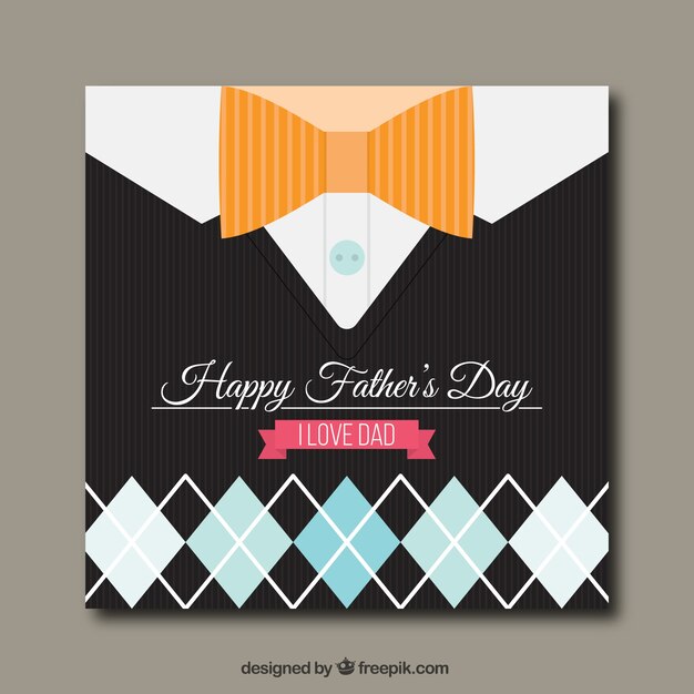 Happy father\'s day card with rhombus