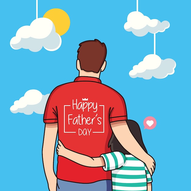 Premium Vector Happy Fathers Day Cartoon Illustration