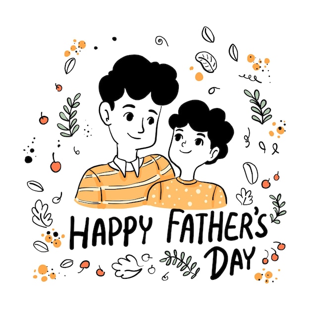 Download Premium Vector | Happy father's day dad and son wear ...