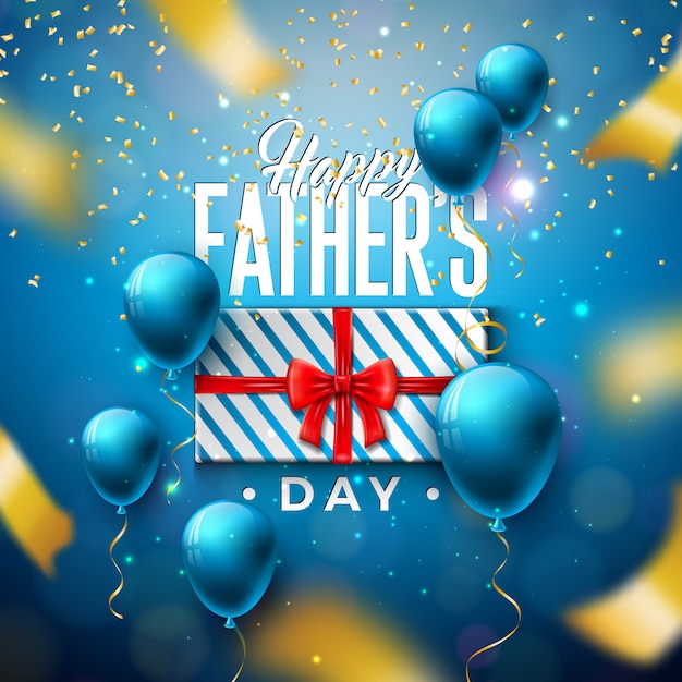 gift father happy confetti falling greeting vector