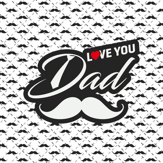 Happy Father's day greeting card with pattern
background