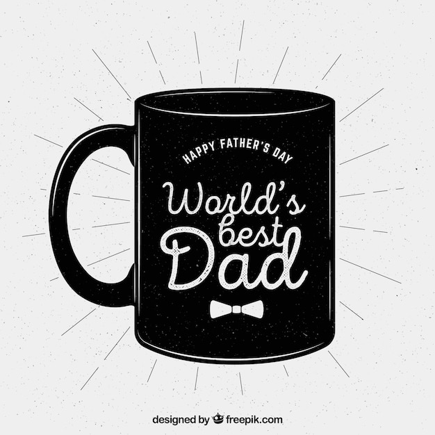 Download Free Vector | Happy father's day retro mug background