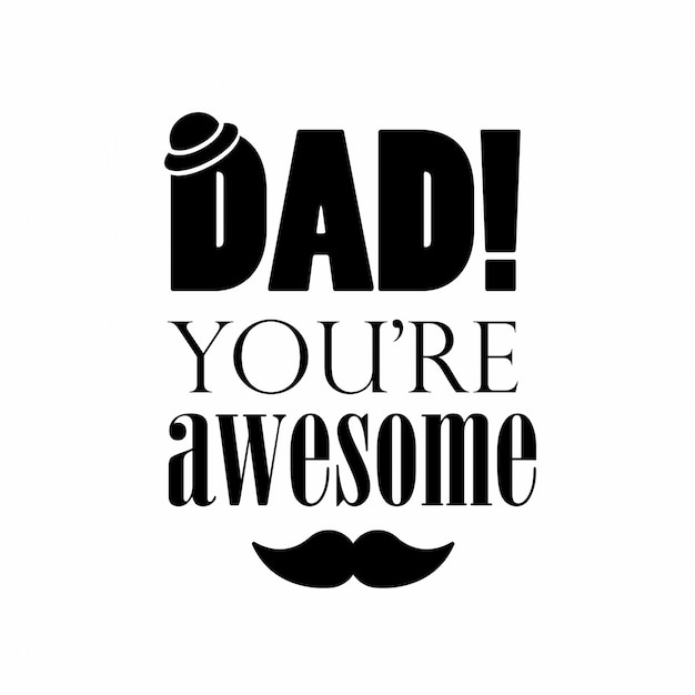 Free Vector Happy Father S Day Typography With White Background