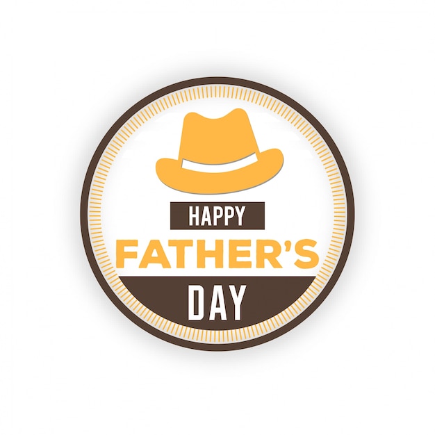 Free Vector | Happy fathers day badge with hat