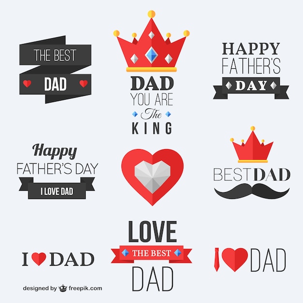 Download Happy fathers day badges | Free Vector