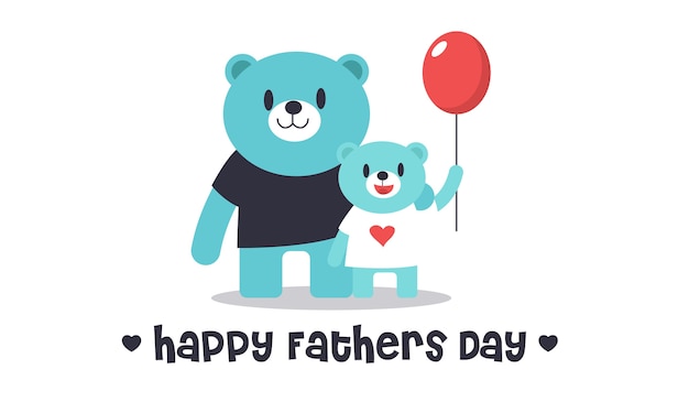 Premium Vector | Happy fathers day bear