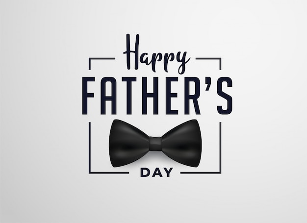 Download Happy fathers day card design with realistic bow | Free Vector