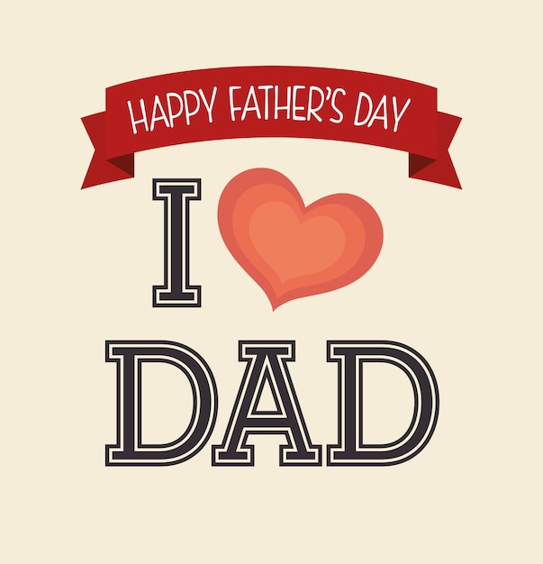 Download Happy fathers day card design. | Premium Vector