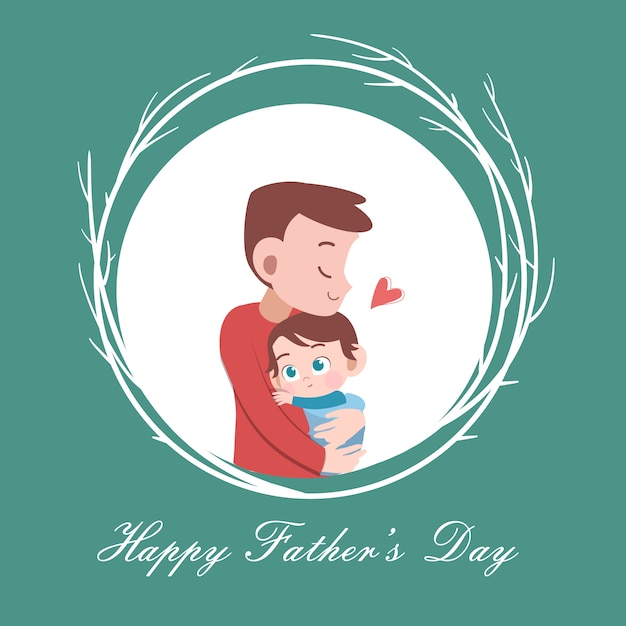 Download Premium Vector | Happy fathers day card greeting vector ...
