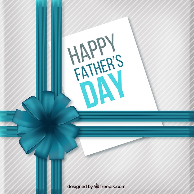 Happy fathers day card with a ribbon