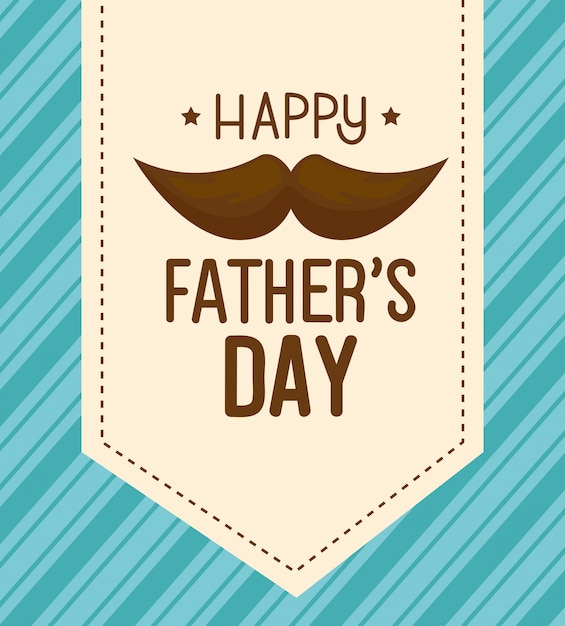 happy-fathers-day-with-mustache-and-hat-free-vector