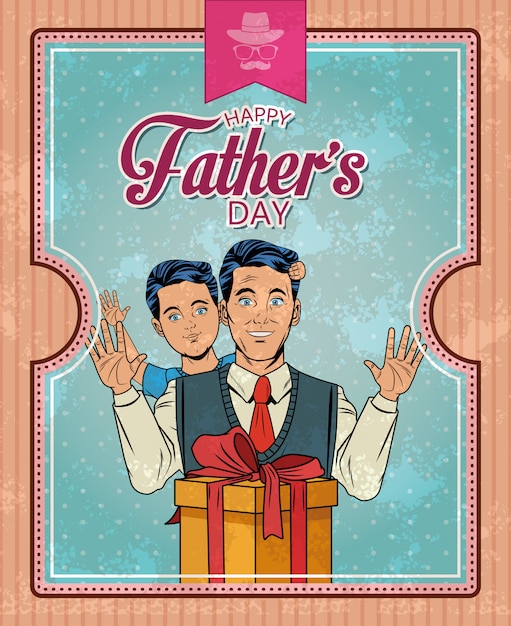 Happy fathers day card | Premium Vector