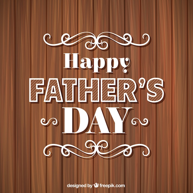 Happy fathers day on wood background