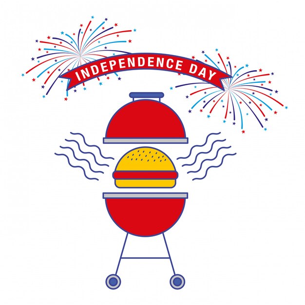 Premium Vector | Happy fourth of july. independence day card with bbq