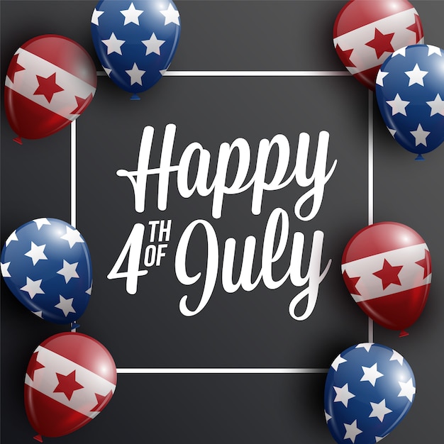 Premium Vector Happy Fourth Of July Retro Poster