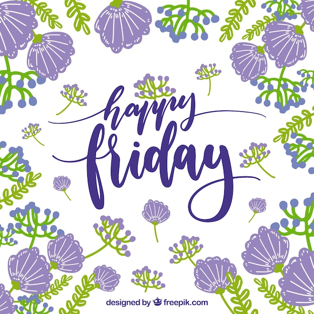 Free Vector | Happy friday vintage floral background