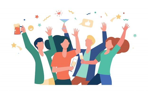 Download Happy friends celebrating event together | Free Vector