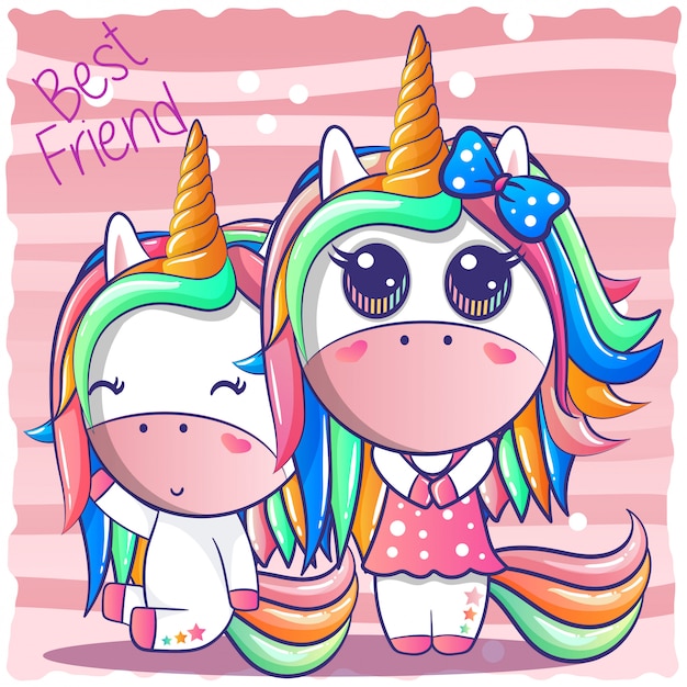 Premium Vector | A happy friendship unicorn