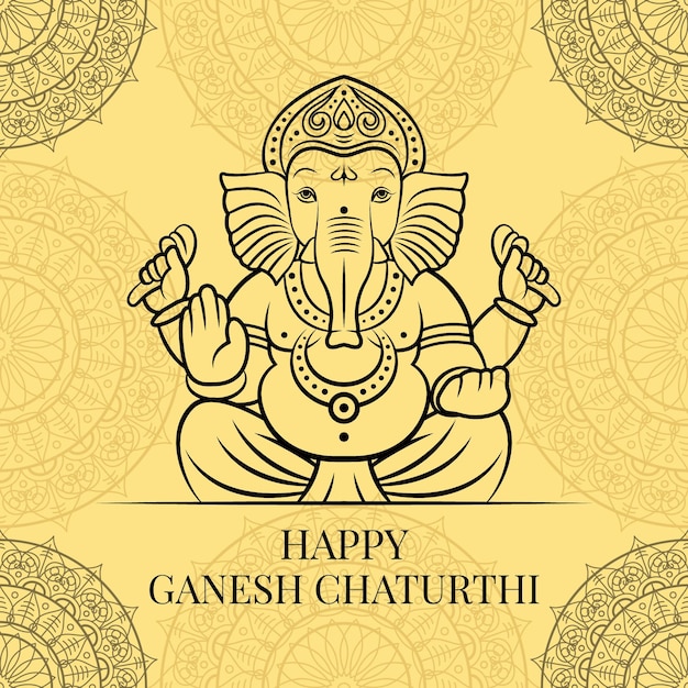 Premium Vector Happy ganesh chaturthi illustration