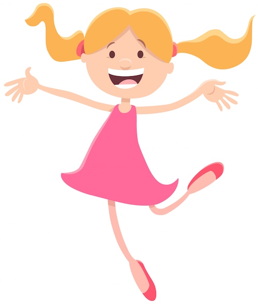 Premium Vector | Happy girl character cartoon illustration